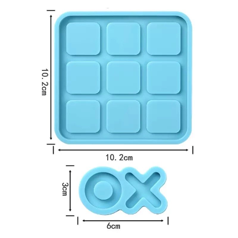 Tic Tac Toe Mold with Size Chart