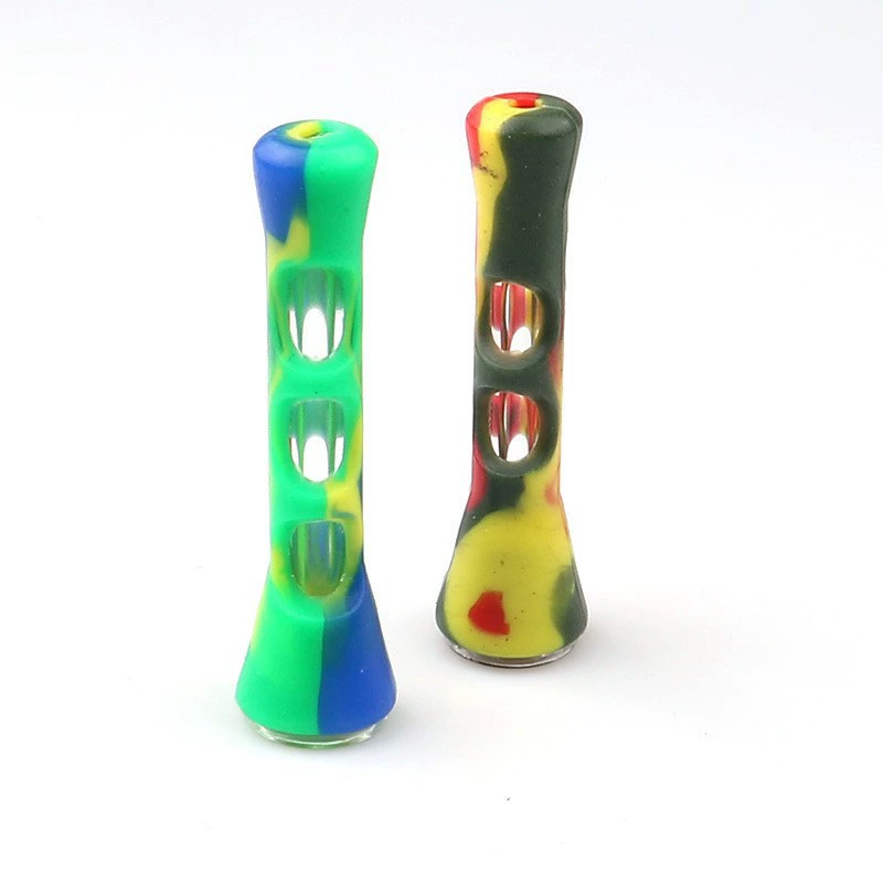 Two-Tone Silicone Smoking Tubes with Glass Insert