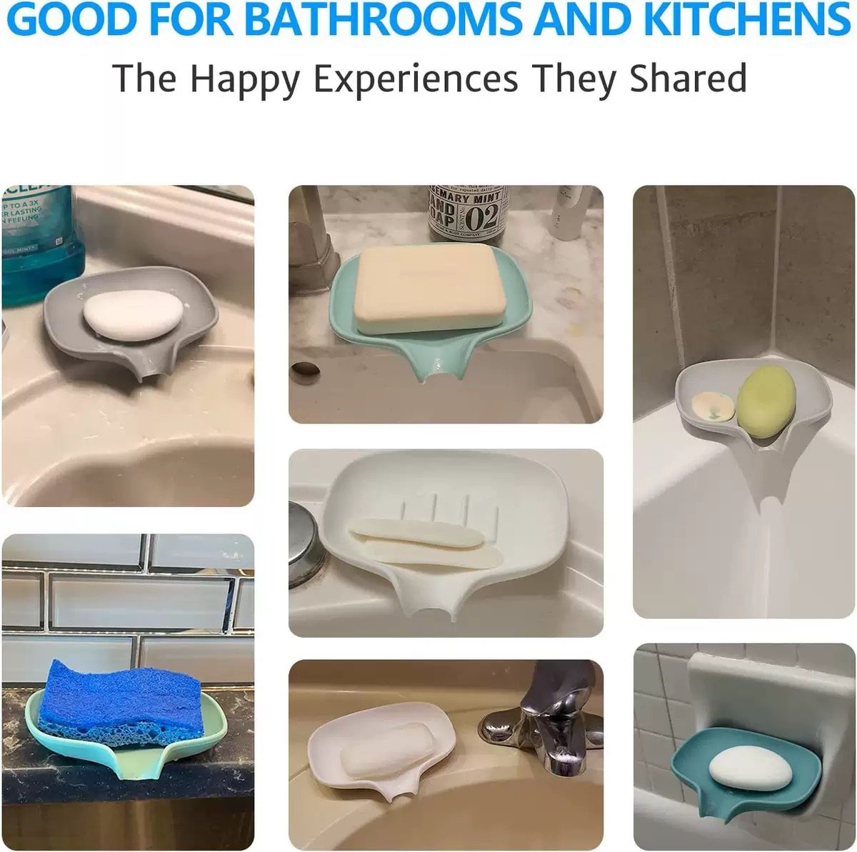 Versatile Silicone Soap Dish for Bathroom & Kitchen Use
