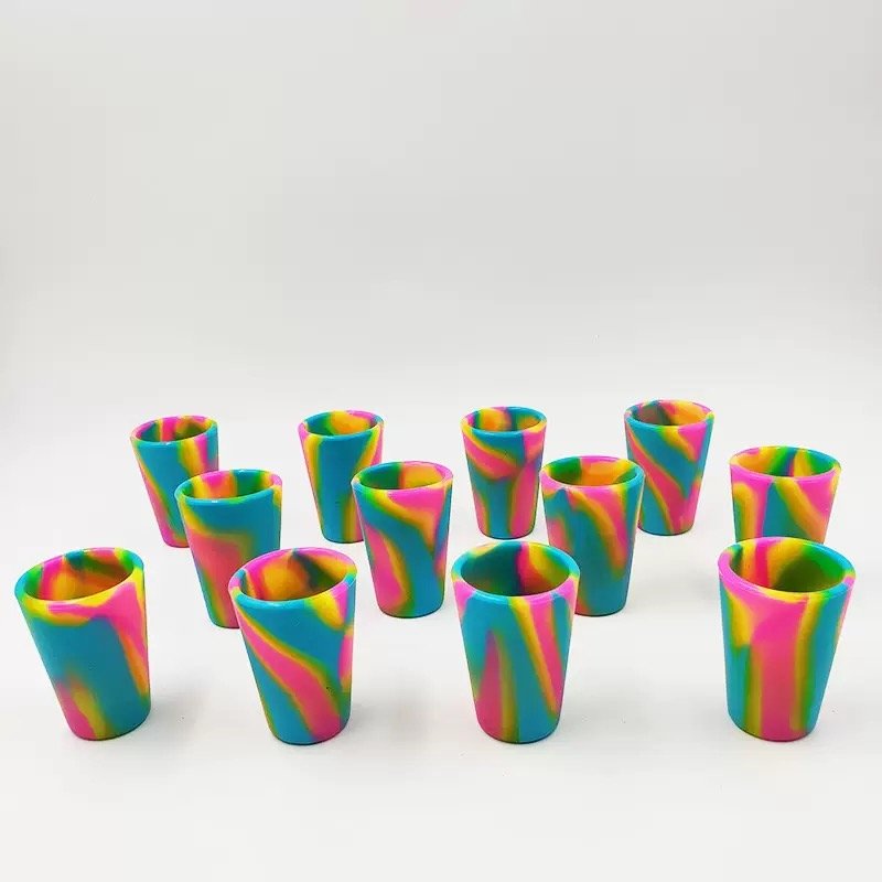 Vibrant marbled silicone tumbler cups for kids
