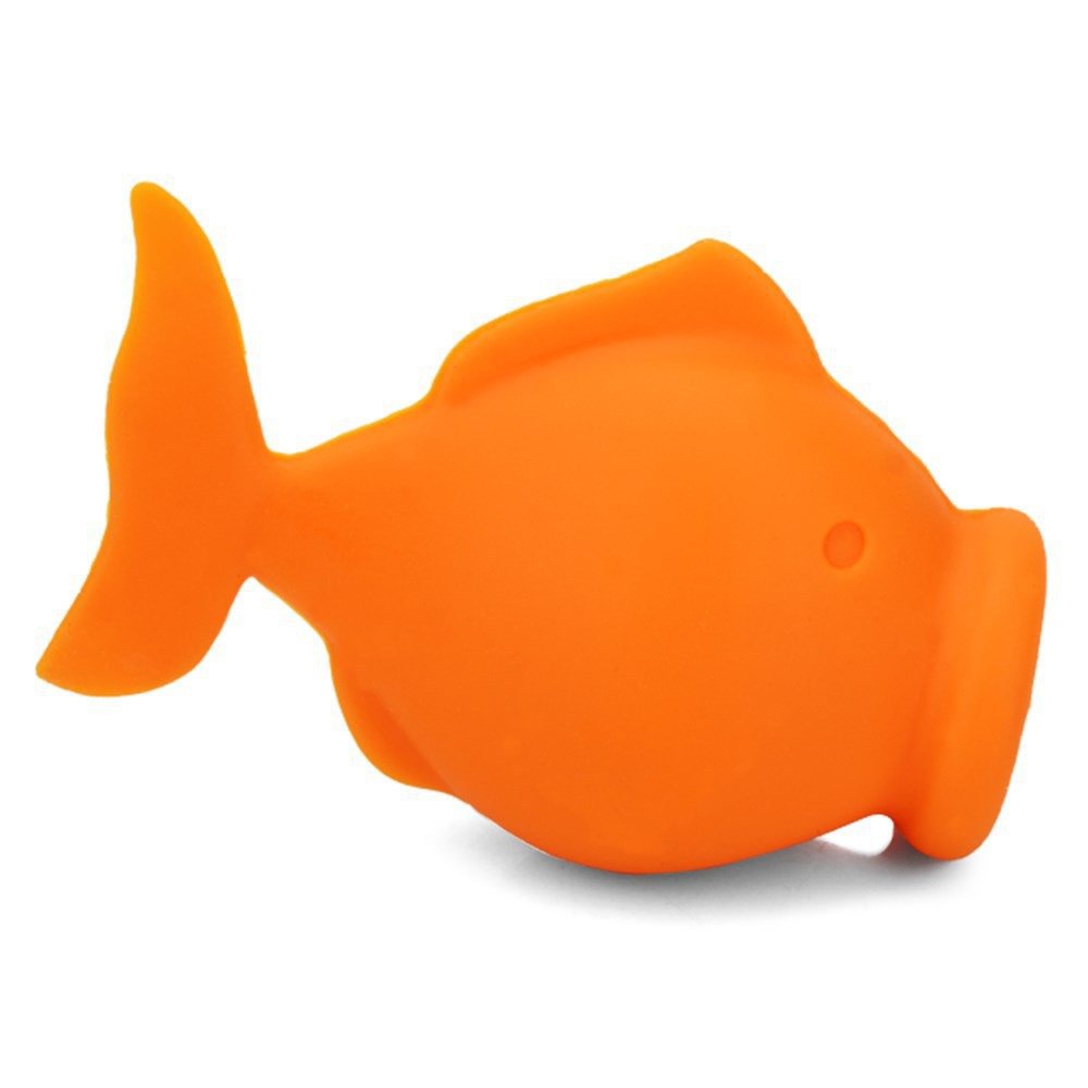 orange fish silicone teether