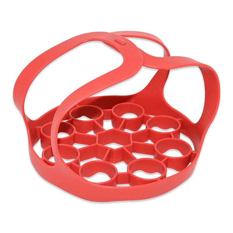 red silicone egg steamer rack