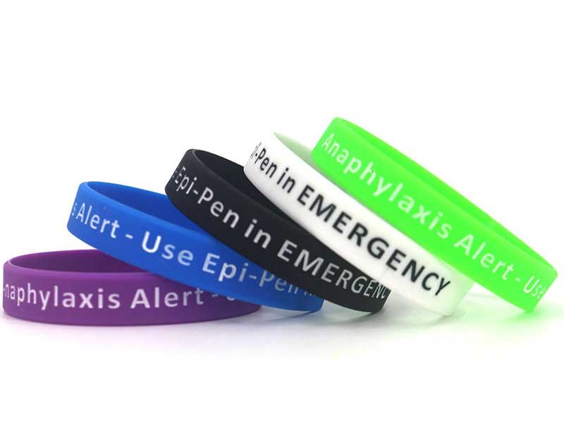 Anaphylaxis Alert Epi-Pen Silicone Wristbands