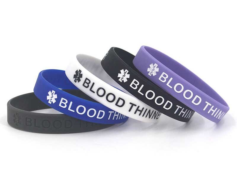 Blood Thinner Medical Alert Silicone Wristbands1