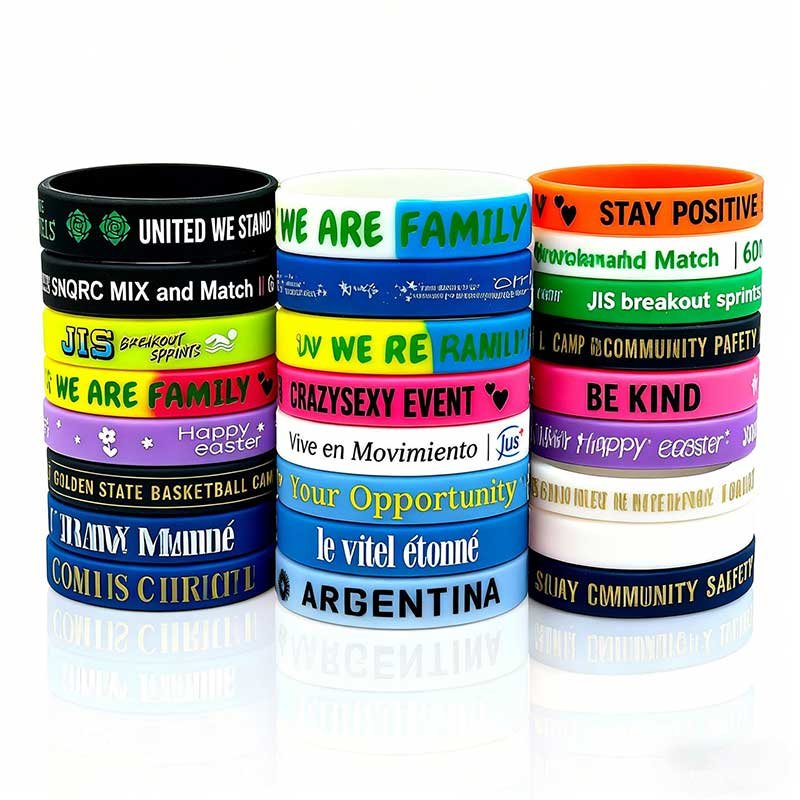 Bulk Custom Printed Silicone Wristbands for Events & Team Spirit