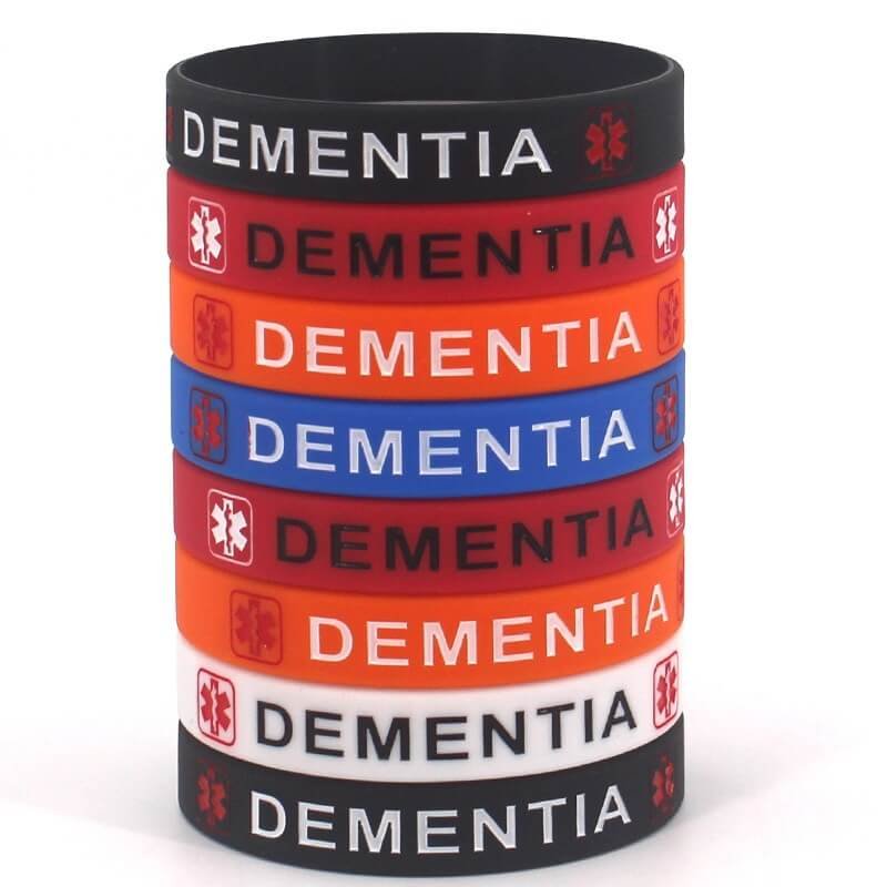 DEMENTIA Silicone Medical ID Bracelet Pack