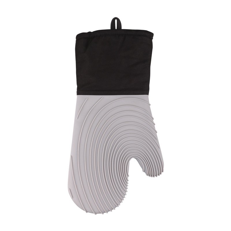 Light Gray Wave Textured Silicone Oven Glove