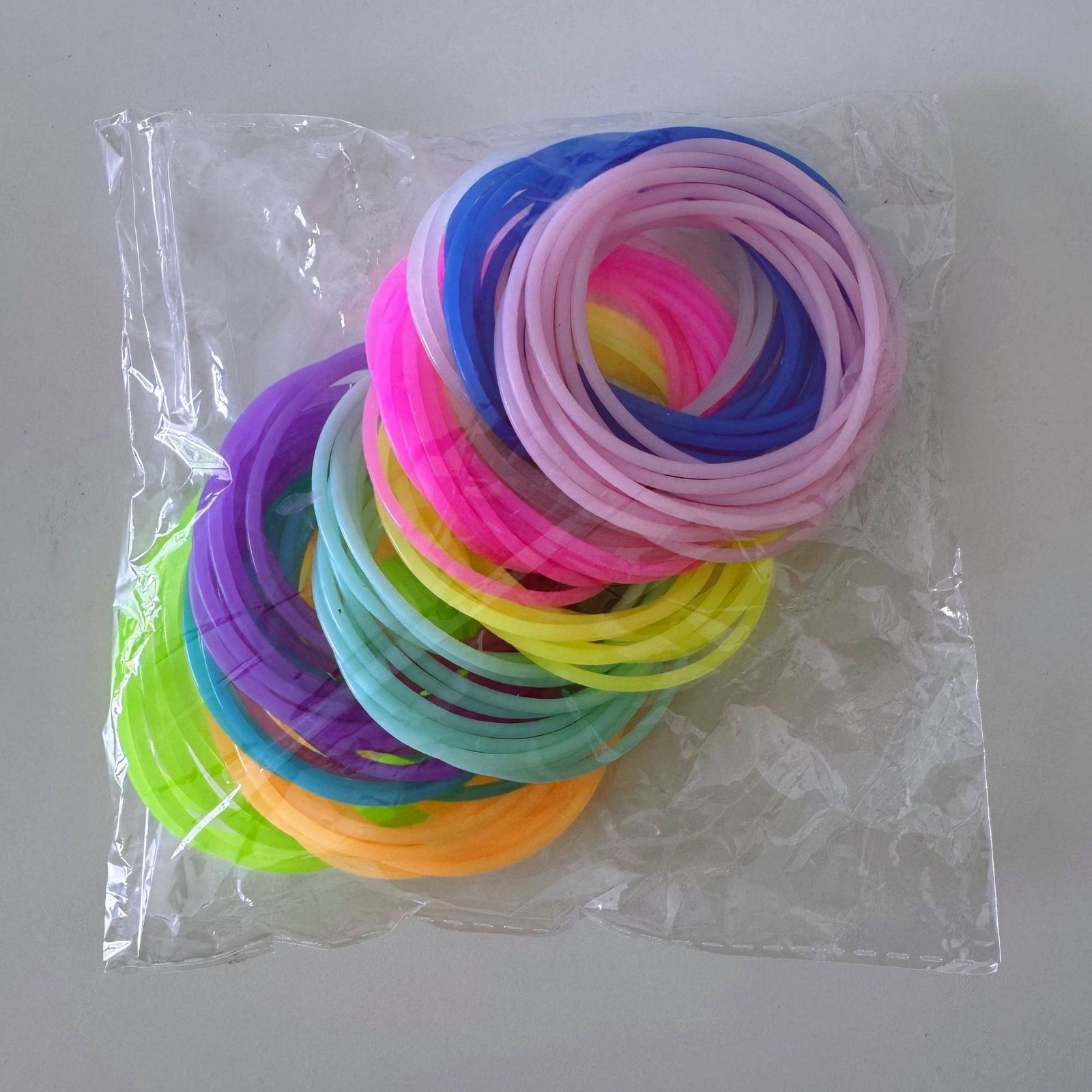 Packed Multi Color Glow in The Dark Silicone Bracelets Bulk Party Wristbands