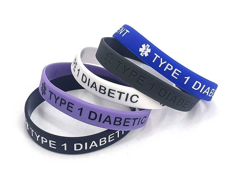 Type 1 Diabetes Silicone Medical Bracelets