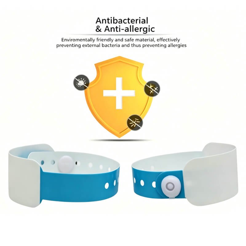 Waterproof Hospital Patient Wristband with Safety Lock